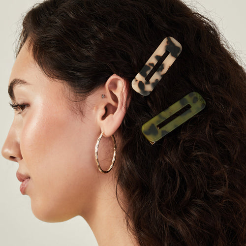 Accessorize London Women's Tortoiseshell Snap Clips Pack Of 2