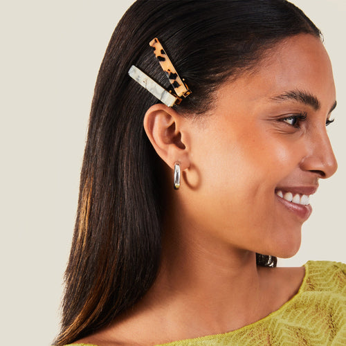 Accessorize London Women's Tortoiseshell Hair Clips Pack Of 2