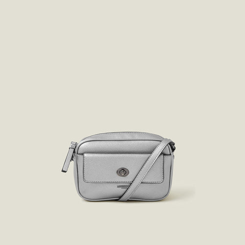 Silver Small Twist-Lock Sling Bag