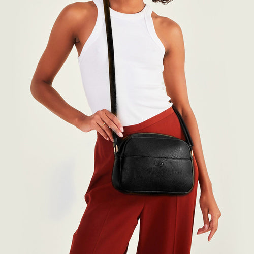 Accessorize London Women's Black Camera Sling Bag