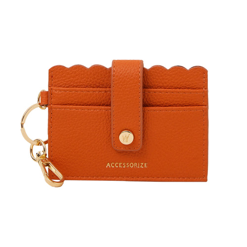 Accessorize London Women's Orange Keychain Card Holder