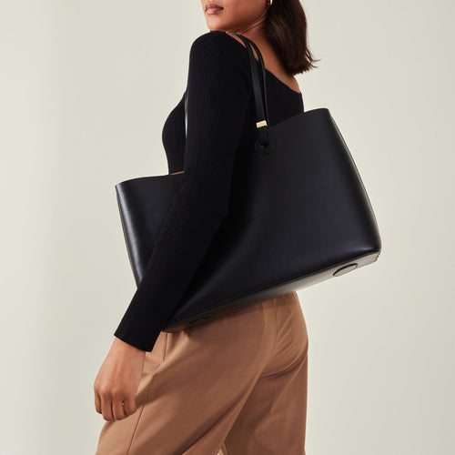 Black Metal Hardware Tote