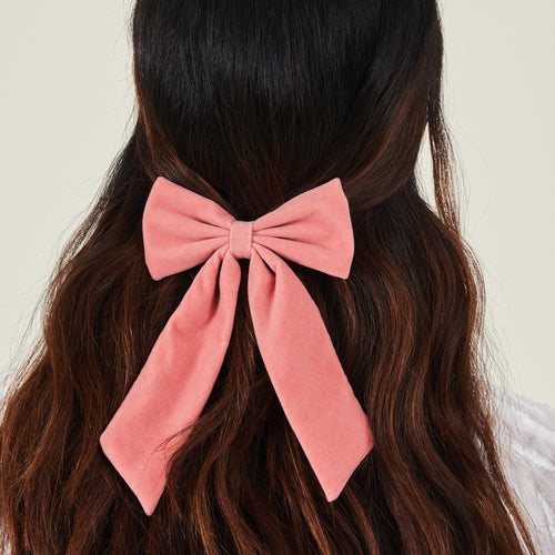 Accessorize London Women's  Pink Velvet Hair Bow