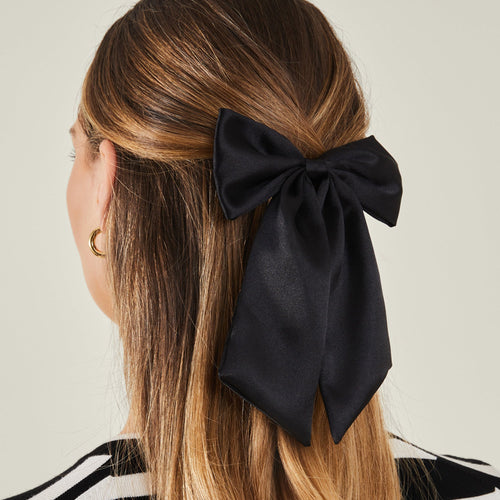 Accessorize London Women's Black Satin Hair Bow