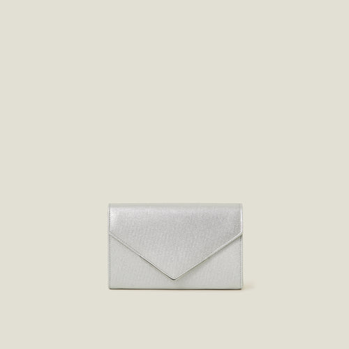Metallic Envelope Clutch Bag-Silver