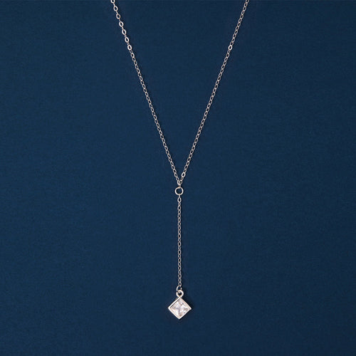 925 Sterling Silver Hallmark Cubic Zirconia Drop Y-Chain