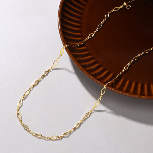 Accessorize London Women 14K Real Gold Plated Diamond Cut-Out Chain