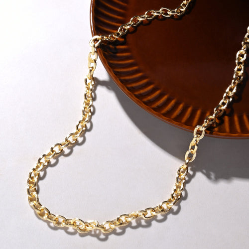 Accessorize London Women 14K Real Gold Plated Chunky Curb Chain