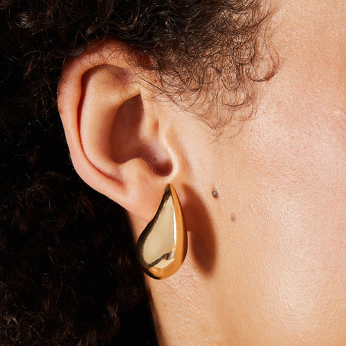 Accessorize London Women's Gold Drop Curve Earrings