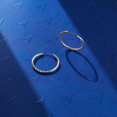 Accessorize London Women Sterling Silver-Plated Diamond Cut Hoops