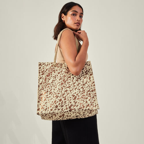 Metallic Metallic Beach Shopper