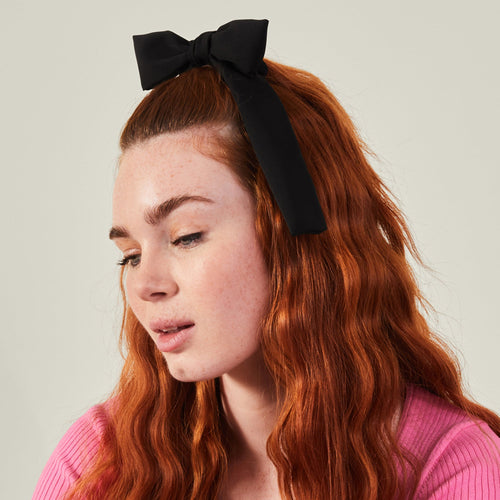 Accessorize London Women's  Black Bow Scrunchie