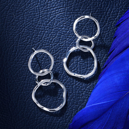 Accessorize London Women Srling Silver-plated Circle Drop Earrings