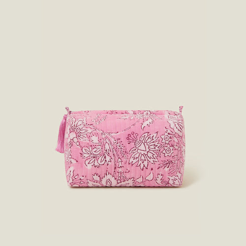 Pink Large Quilted Make Up Bag