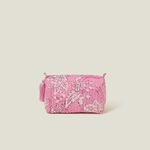 Pink Med Quilted Make Up Bag