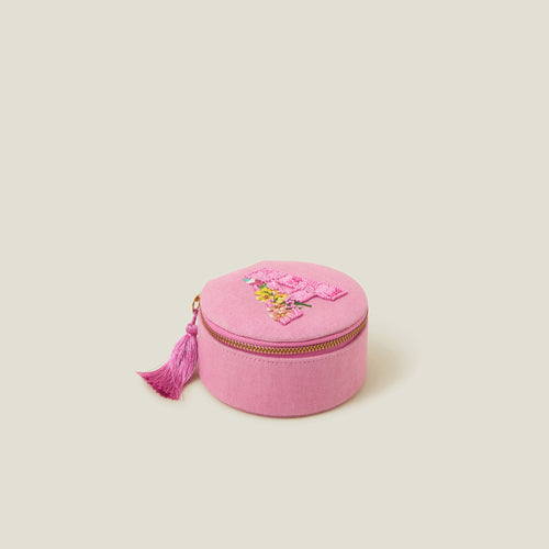 Pink Initial Emb Round "A" Box