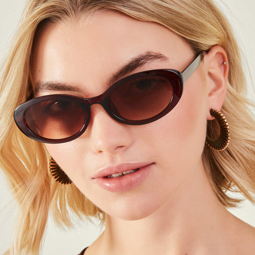 Brown Chunky Oval Sunglasses