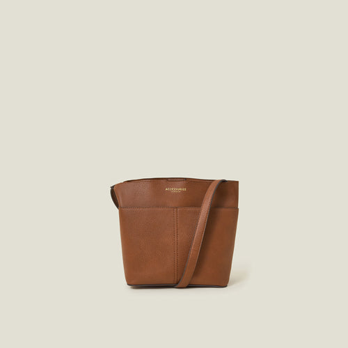 Brown Mini Bucket Sling Bag