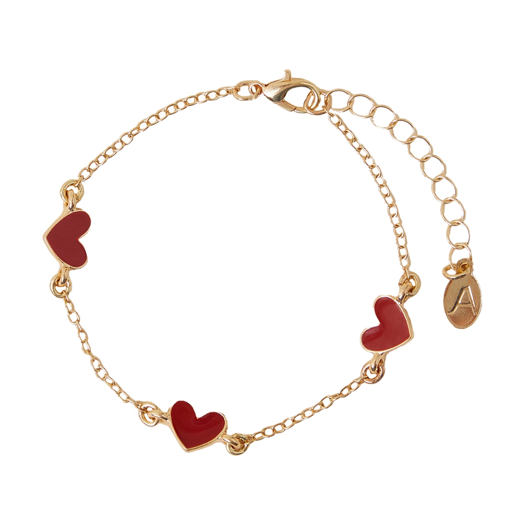 Accessorize London Women Red Enamel Heart Bracelet Accessorize India