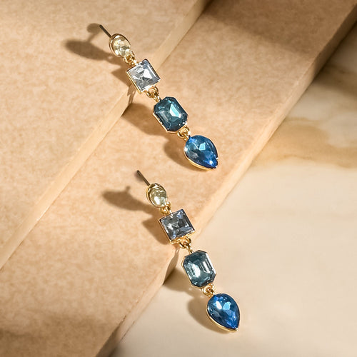 Accessorize London Women's Blue Eclectic Long Drop Earrings