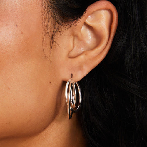 Silver Layered Hoop Earrings