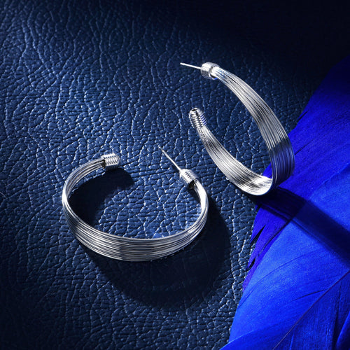 Accessorize London Women Silver Layered Hoop Earrings