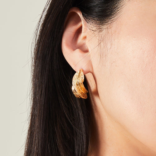 Accessorize London Women Gold Twisted Hoop Earrings