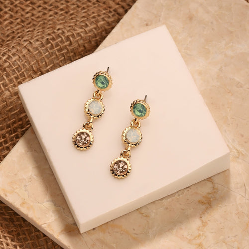 Accessorize London Women Multi Pave Jewel Drop Earrings