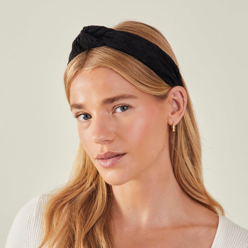 Accessorize London Women Black Pleated Knot Hairband