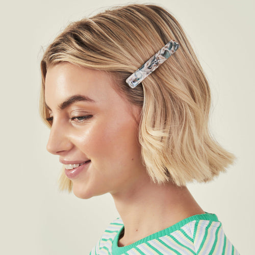 Accessorize London Women Multi Marble Resin Barrette Hair Clip