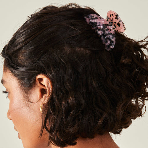 Accessorize London Women Pink Speckled Resin Hair Claw Clip