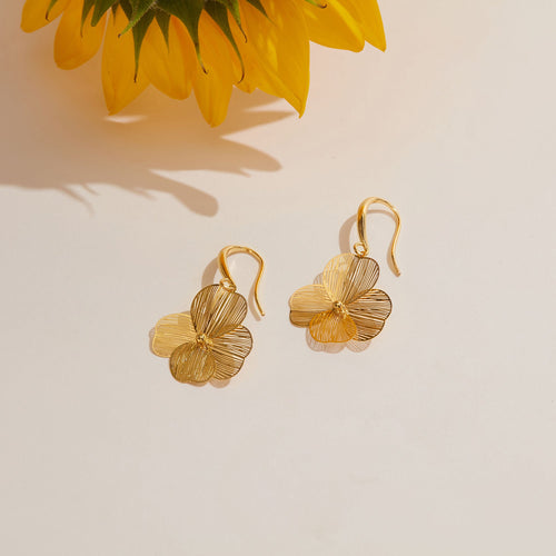 Accessorize London Women's Gold Filigree Flower Drop Earrings