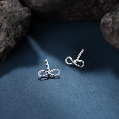 Accessorize London Women 925 Sterling Silver Infinity Stud Earrings