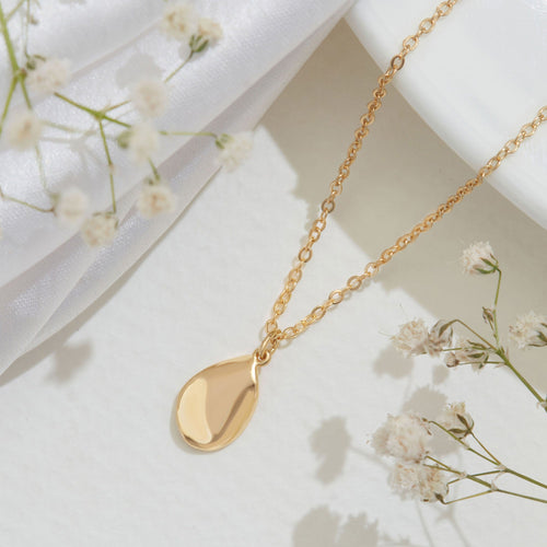 Accessorize London Women 14K Real Gold Plated Molten Teardrop Pendant Necklace