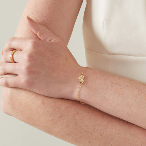 Gold Celestial Heart Chain Bracelet