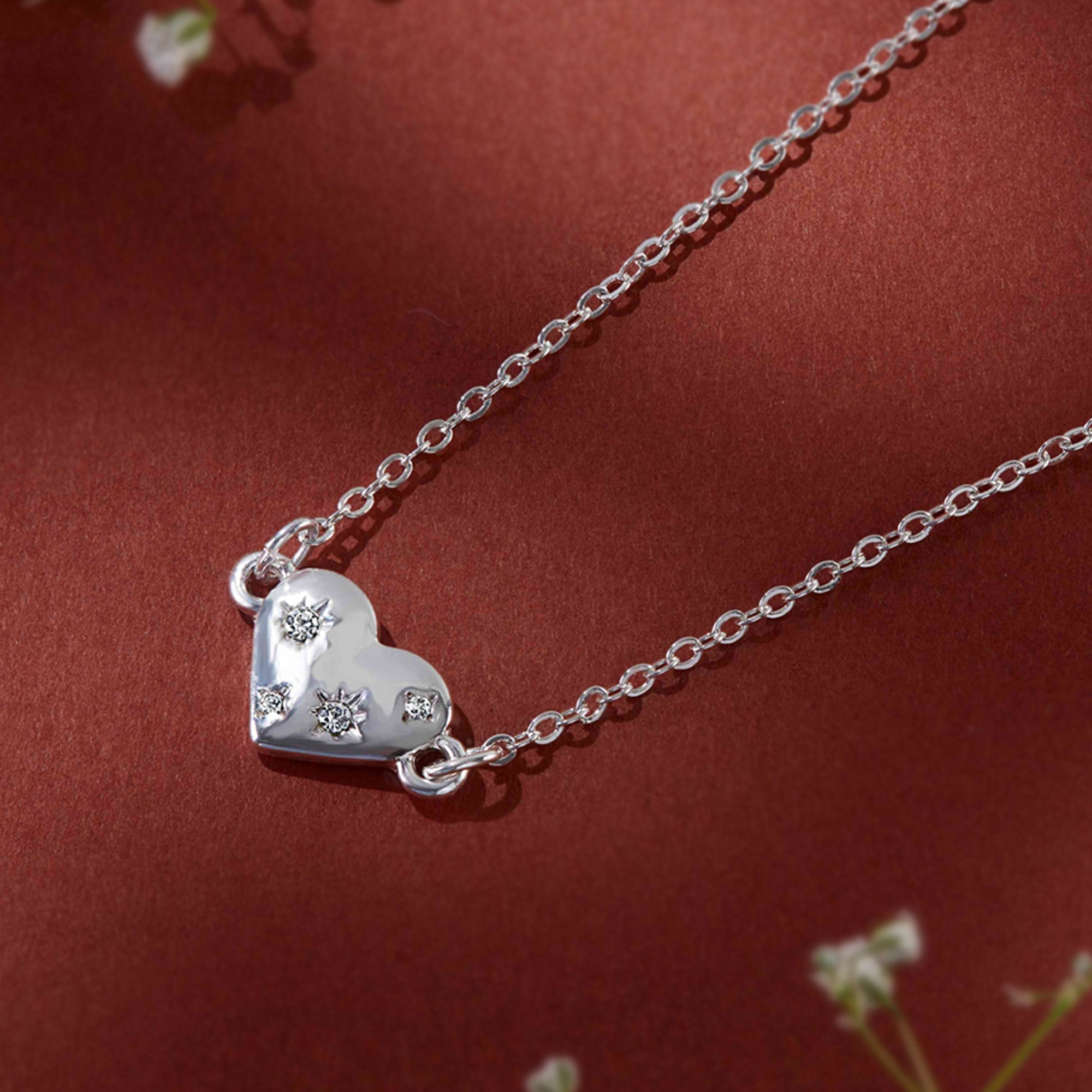 Silver Celestial Heart Pendant Necklace - Accessorize India