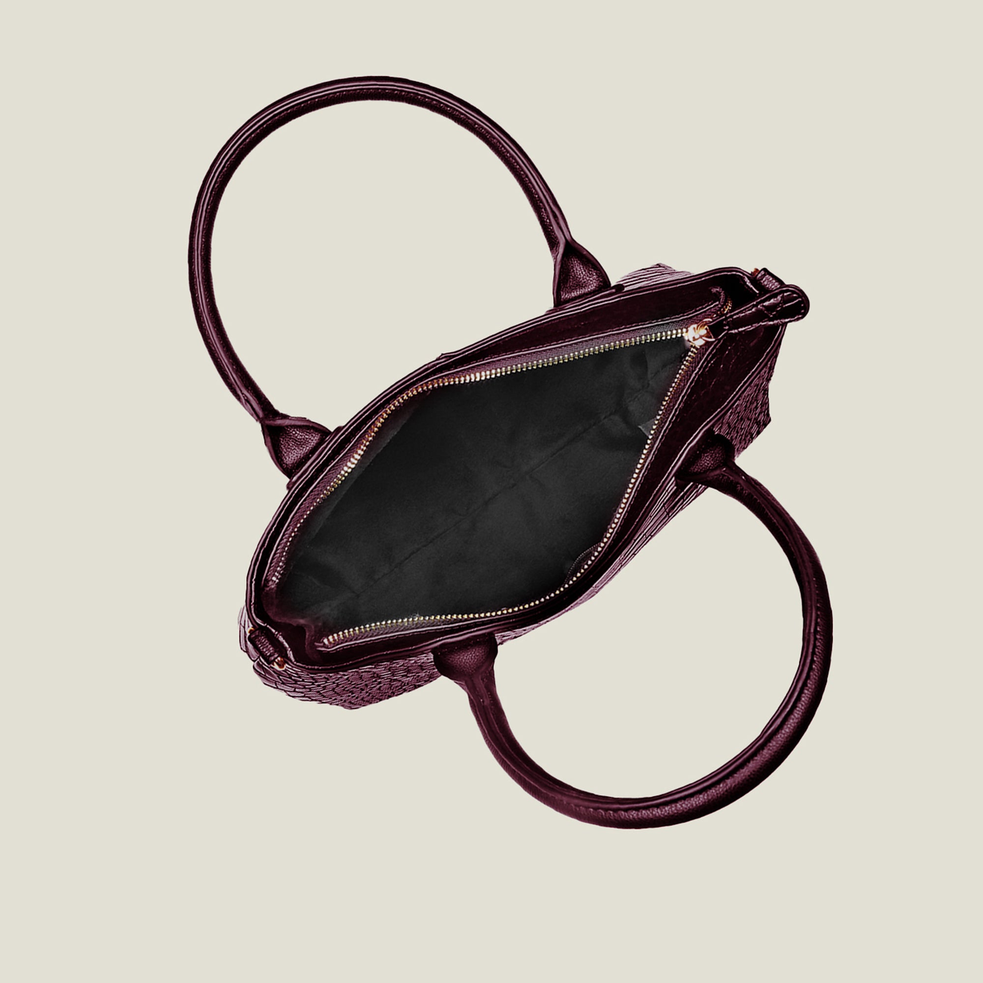 Accessorize London Women's Maroon Faux Croc Handheld Bag