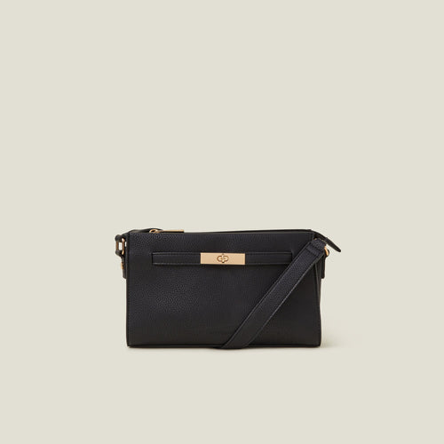 Black Metal Twist-lock Sling Bag
