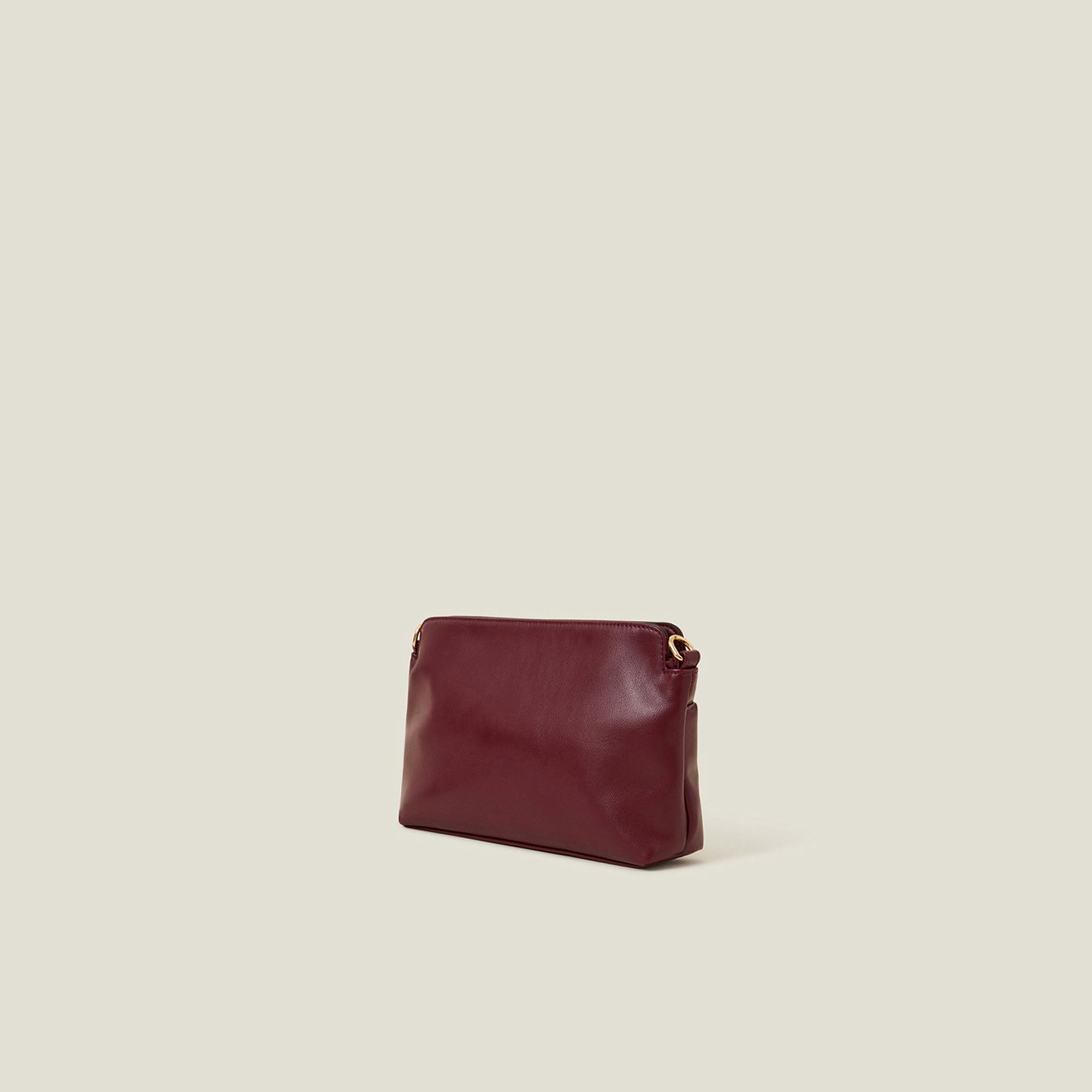 Maroon Faux Leather Small Front Pocket Sling Bag 