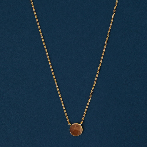 Real Gold Plated Birthstone Pendant Necklace - October