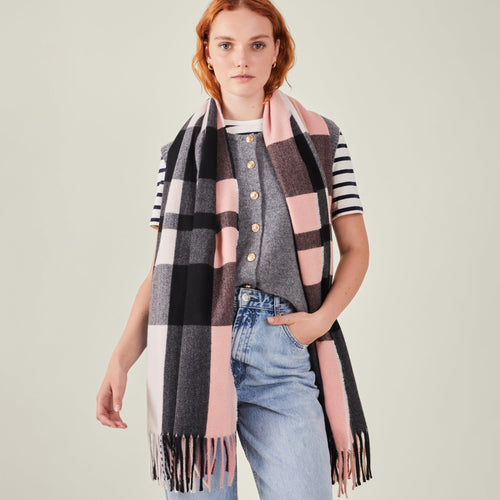 Check Blanket Scarf Pastel Multi