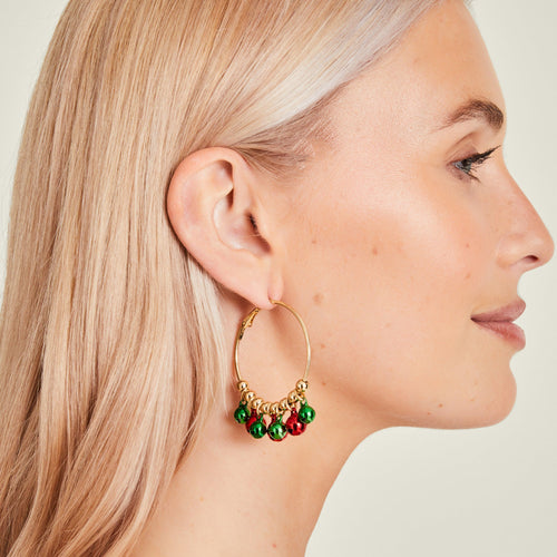 Multi Jingle Bell Hoop Earrings