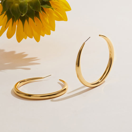 Gold Large Statement Hoop Earrings