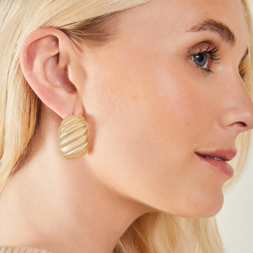 Gold Chunky Croissant Stud Earrings