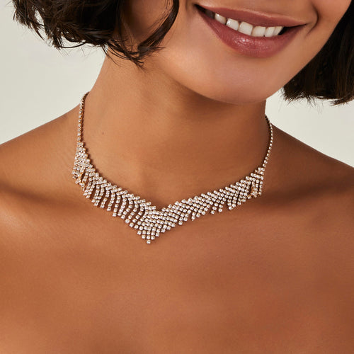 Gold Diamante Collar Necklace