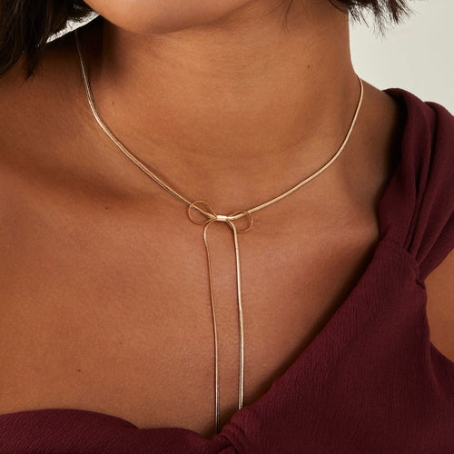 Snake Chain Bow Necklace