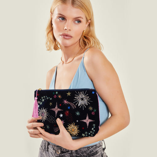 Blue Large Star Pouch