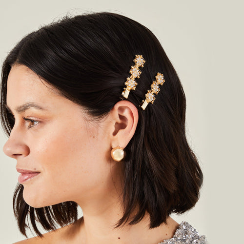 Gold Snowflake Salon Hair Clips 2