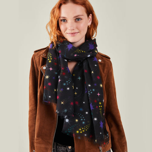 Multicolour Star Print Scarf