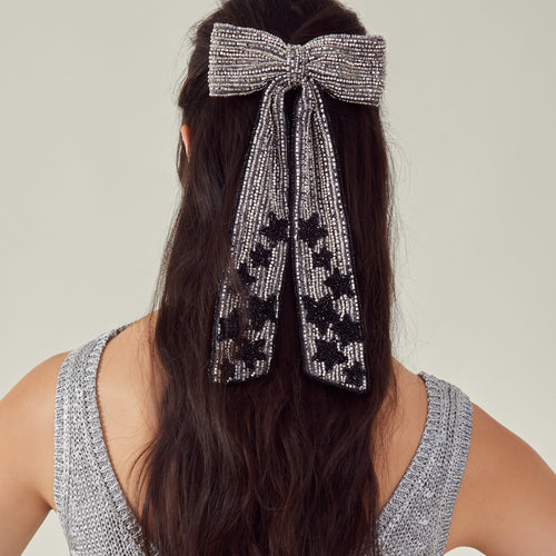 Diamante Star Bow Hair Clip